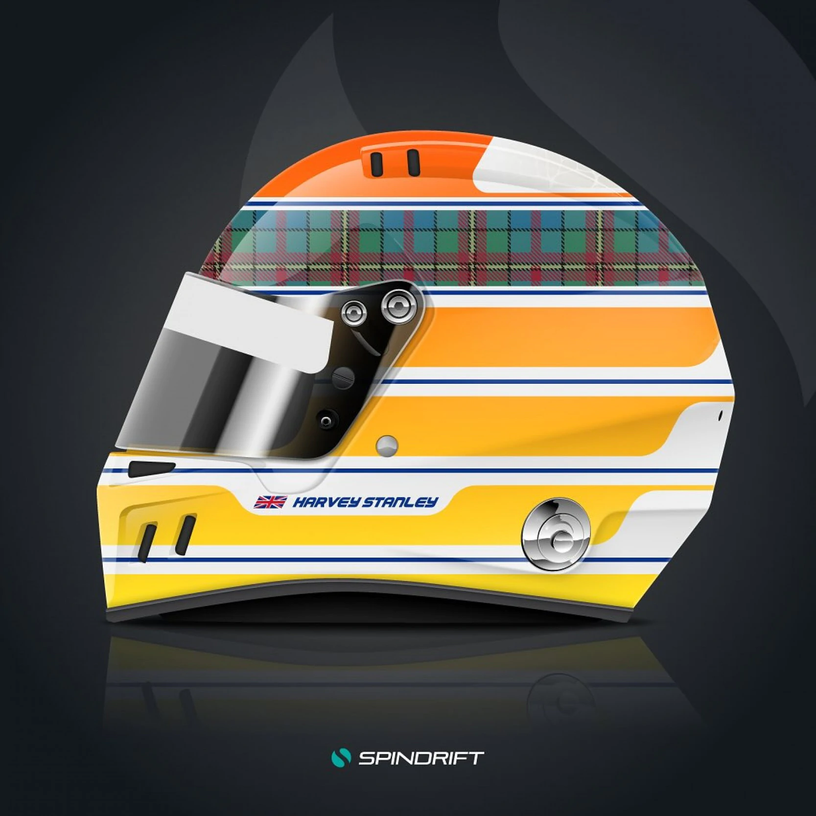 Helmet design by Spindrift for Harvey Stanley by Spindrift