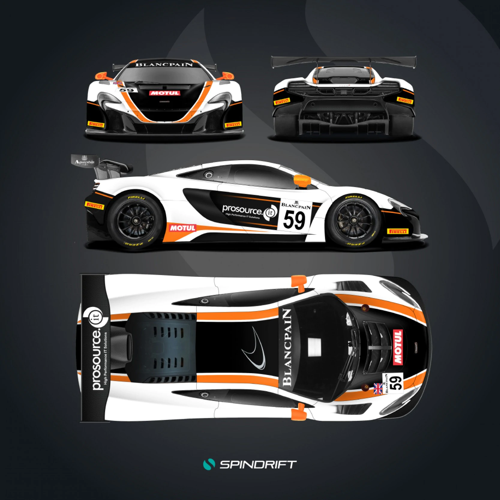Bespoke McLaren 650S GT3 livery, designed for the championship-winning 2016 Blancpain Endurance season, and later displayed at the McLaren Technology Centre.
