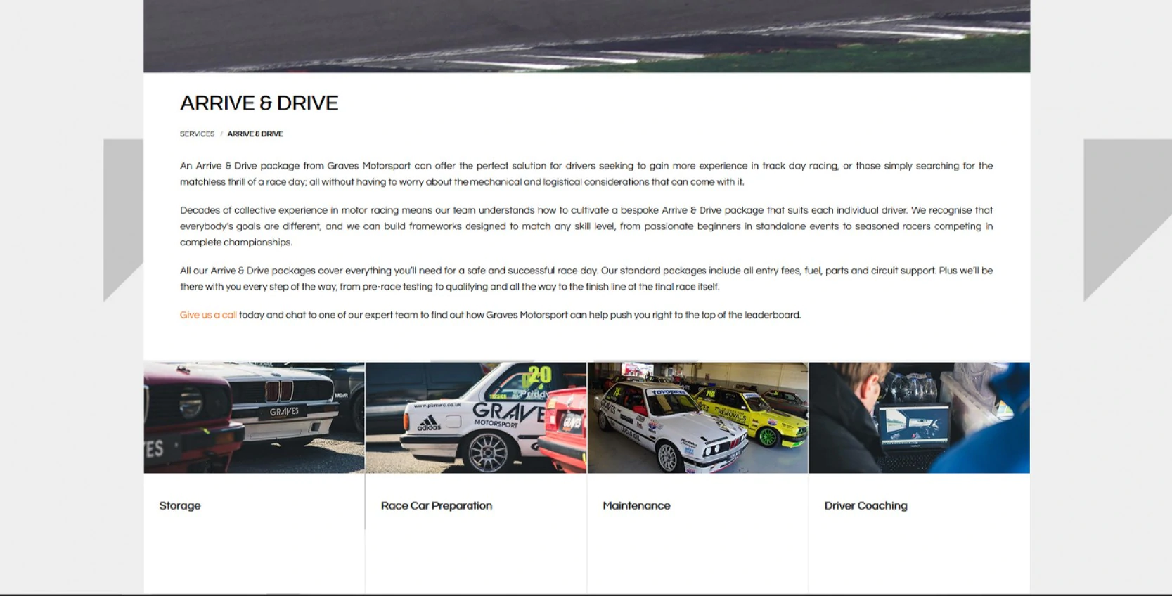 Copywriting for Graves Motorsport by Spindrift