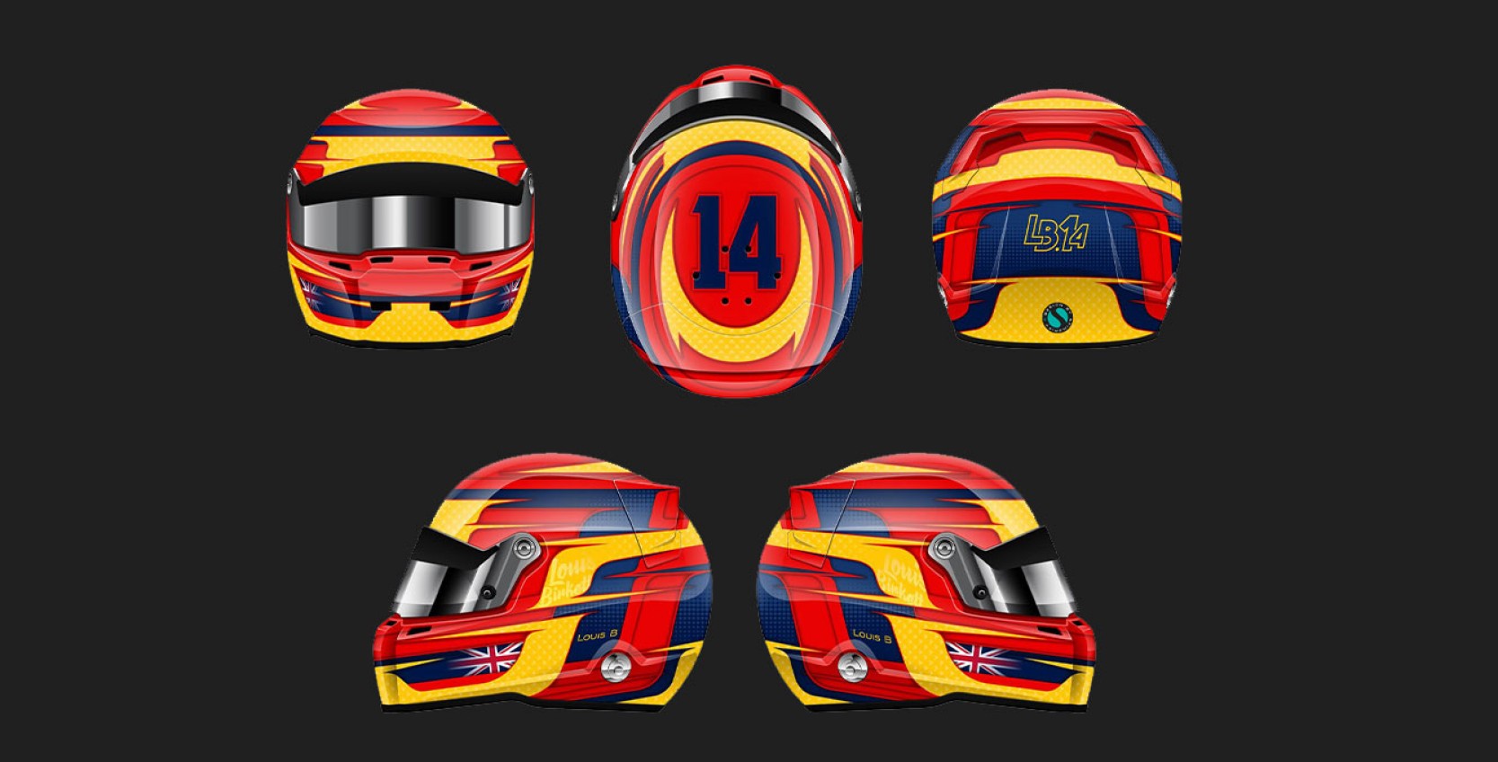 Helmet Design for Louis Birkett by Spindrift
