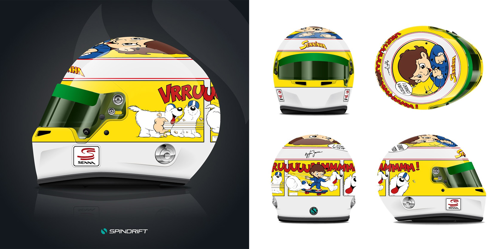 Ayrton Senna 'Senninha' Tribute Helmet by Spindrift